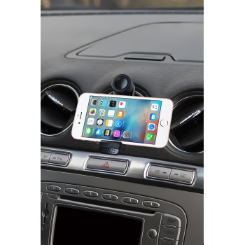 Support Voiture à Clip, Moxie [SmartKlip] Support Universel pour Voiture Fixation Grille d'aération [Black] - Noir