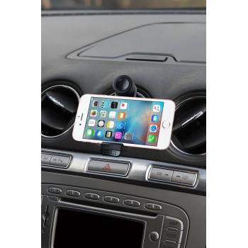 Support Voiture à Clip, Moxie [SmartKlip] Support Universel pour Voiture Fixation Grille d'aération [Black] - Noir