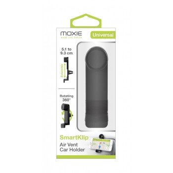 Support Voiture à Clip, Moxie [SmartKlip] Support Universel pour Voiture Fixation Grille d'aération [Black] - Noir