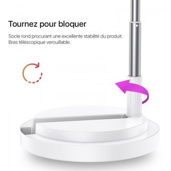 Cercle Selfie LED USAMS ZB120 sur Pied téléscopique - couleur Noir