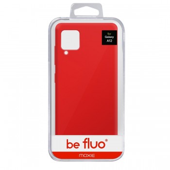 Coque Silicone Be Fluo Anti-chocs et Anti-rayures Intérieur Microfibre pour Galaxy A12 - Rouge