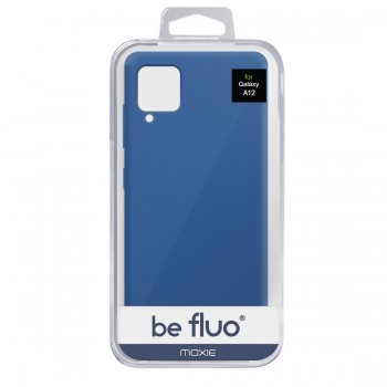 Coque Silicone Be Fluo Anti-chocs et Anti-rayures Intérieur Microfibre pour Galaxy A12 - Bleu fonçé
