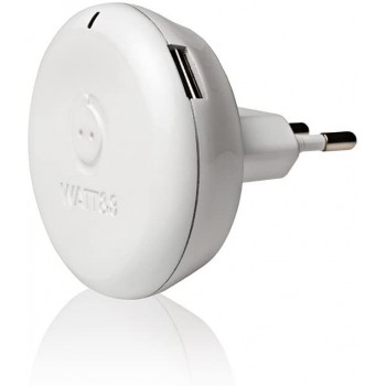 WATT&CO Prise avec 2 USB QC 3.0 Charge Rapide - BLANC