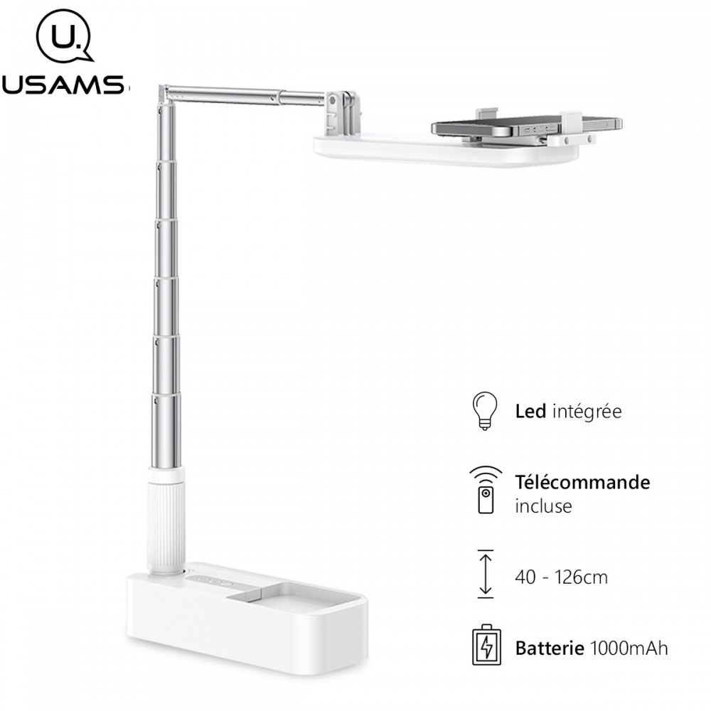 Support de bureau USAMS US-ZB209 téléscopique avec Lampe led integrée