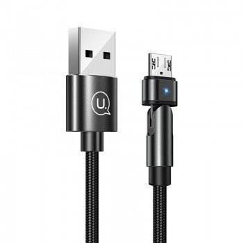 Cable data Micro USB USAMS SJ477 avec tete rotative Longueur 1 mètre - noir