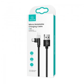 Cable data Micro USB USAMS SJ477 avec tete rotative Longueur 1 mètre - noir