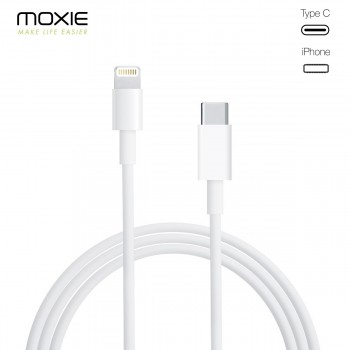 Câble de charge Moxie Type C vers lightning compatible Fast Charge packagé - longueur 1M