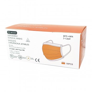 Boite de 50 Masques Orange Type IIR EN14683 -  50 masques par boite