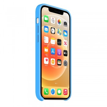Moxie Coque silicone iPhone 12 Mini [BeFluo] - Intérieur Microfibre, Coque Anti-chocs et Anti-rayures pour iPhone 12 Mini - Bleu clair