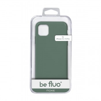 Moxie Coque silicone iPhone 12 / 12 Pro  [BeFluo] - Intérieur Microfibre, Coque Anti-chocs et Anti-rayures pour iPhone 12 / 12 Pro - Pin vert
