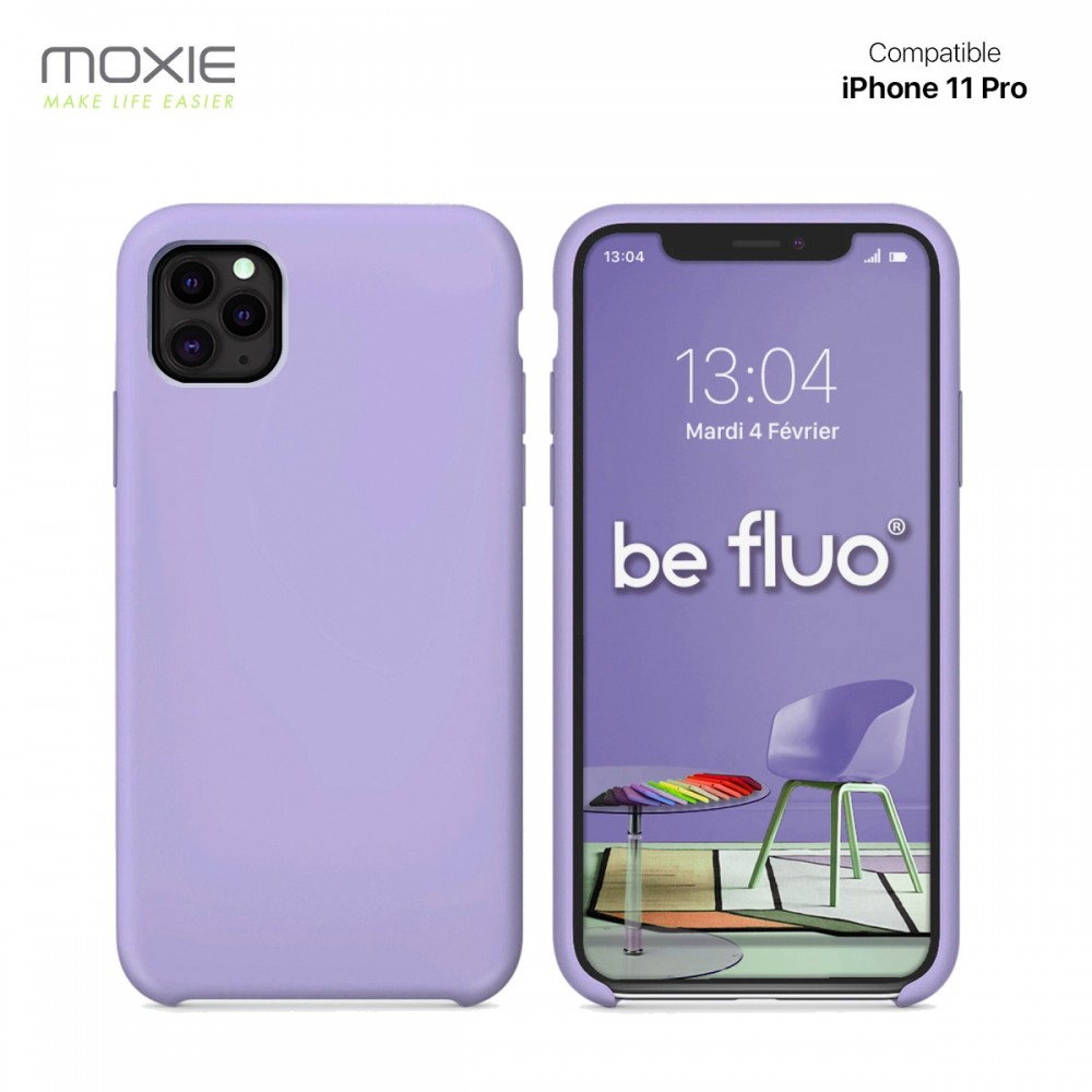 Moxie Coque iPhone 11 Pro [BeFluo] Coque Silicone Fine et Légère pour iPhone 6S et iPhone 6, Intérieur Microfibre, Coque Anti-chocs et Anti-rayures pour iPhone 11 Pro - Lilas