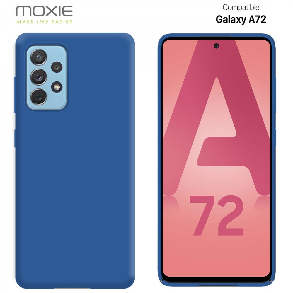 Coque Silicone Be Fluo Anti-chocs et Anti-rayures Intérieur Microfibre pour Galaxy A72 - Bleu fonçé