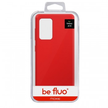 Coque Silicone Be Fluo Anti-chocs et Anti-rayures Intérieur Microfibre pour Galaxy A72 - Rouge