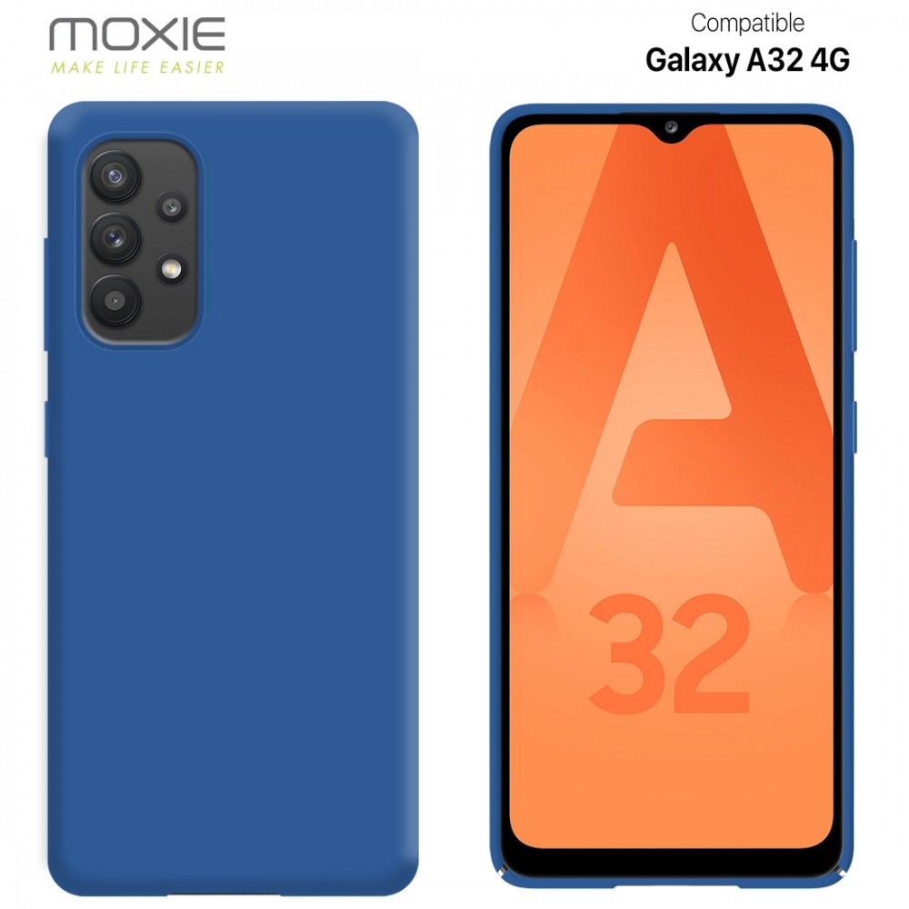 Coque Silicone Be Fluo Anti-chocs et Anti-rayures Intérieur Microfibre pour Galaxy A32 4G - Bleu fonçé