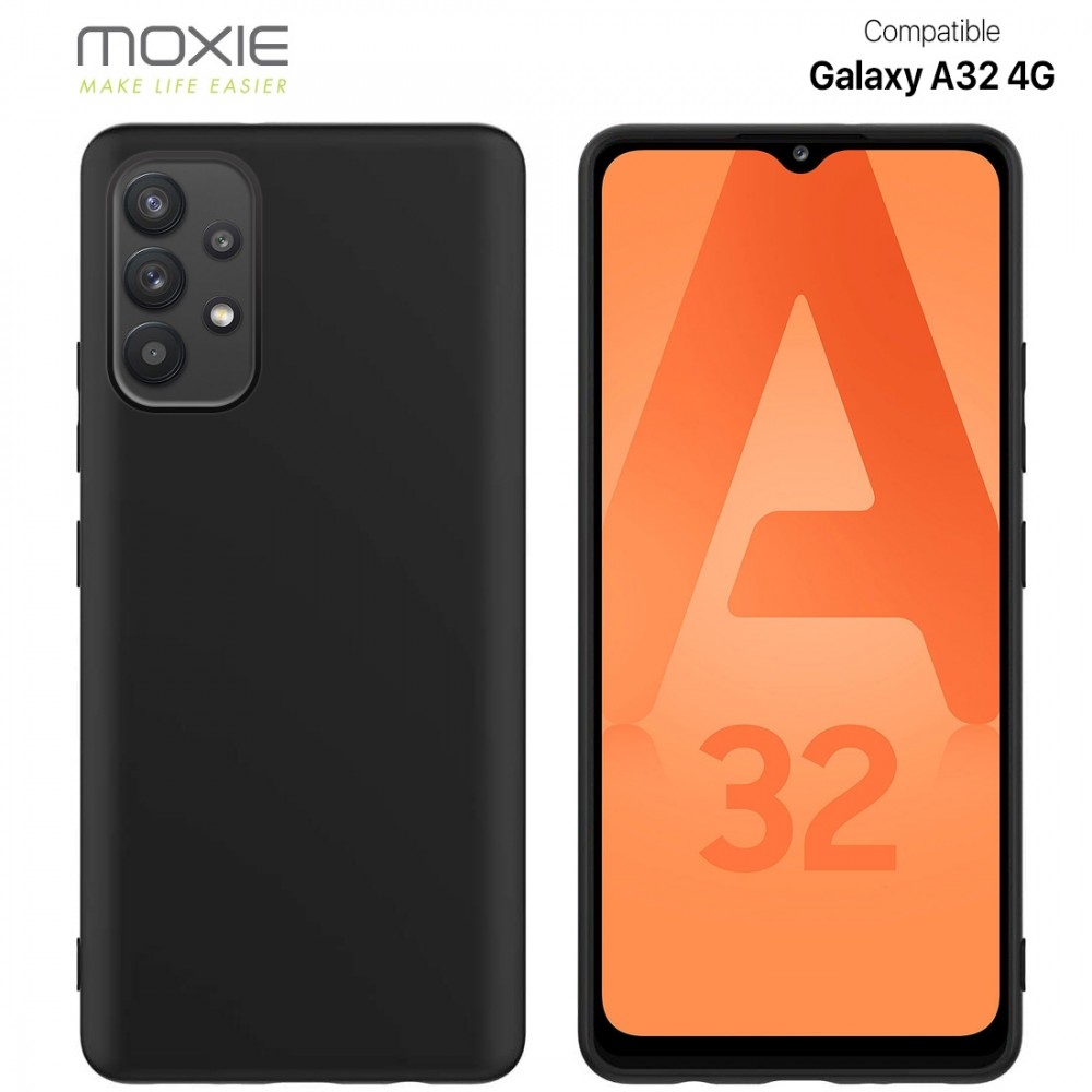 Coque Silicone Be Fluo Anti-chocs et Anti-rayures Intérieur Microfibre pour Galaxy A32 4G - Noir