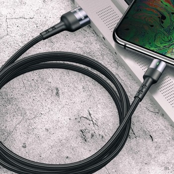 Cable tressé USAMS en tube 1M TYPE-C avec indicateur de charge pour Présentoir 30 pièces