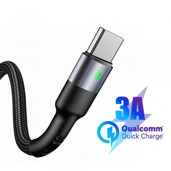 Présentoir 30 câbles tressés USAMS U26 15 Type C / 15 lightning - 1M avec indicateur de charge