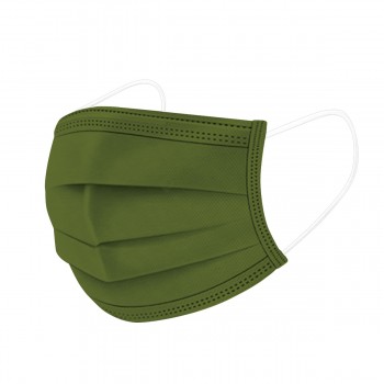 Boite de 50 Masques Vert Kaki Type IIR EN14683 -  50 masques par boite