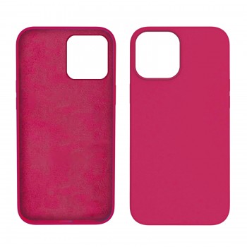 Moxie Coque silicone iPhone 12 Mini [BeFluo] avec aimant compatible MagSafe - Intérieur Microfibre - Framboise