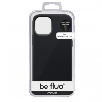 Moxie Coque silicone iPhone 12 Pro Max [BeFluo] avec aimant compatible MagSafe - Intérieur Microfibre - Noir