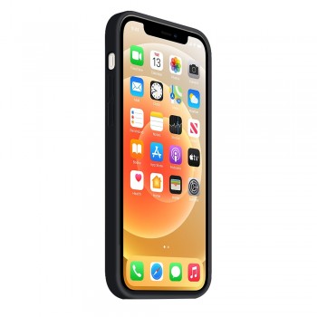 Moxie Coque silicone iPhone 12 Pro Max [BeFluo] avec aimant compatible MagSafe - Intérieur Microfibre - Noir