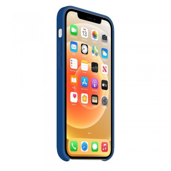 Moxie Coque silicone iPhone 12 Pro Max [BeFluo] avec aimant compatible MagSafe - Intérieur Microfibre - Bleu Marine