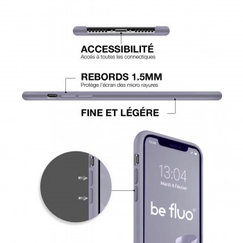 Moxie Coque iPhone XR [BeFluo] Coque Silicone Fine et Légère pour iPhone XR, Intérieur Microfibre, Coque Anti-chocs et Anti-rayures pour iPhone XR - Gris Lavande