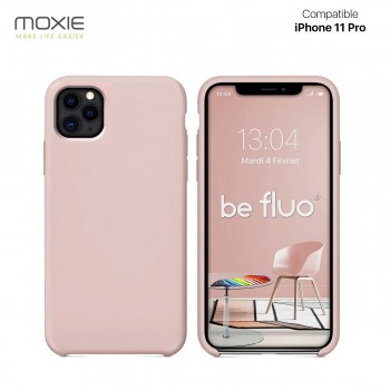 Moxie Coque iPhone 11 Pro [BeFluo] Coque Silicone Fine et Légère pour iPhone 11 Pro, Intérieur Microfibre, Coque Anti-chocs et Anti-rayures pour iPhone 11 Pro - Rose sable