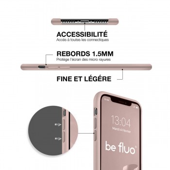 Moxie Coque iPhone 11 Pro [BeFluo] Coque Silicone Fine et Légère pour iPhone 11 Pro, Intérieur Microfibre, Coque Anti-chocs et Anti-rayures pour iPhone 11 Pro - Rose sable