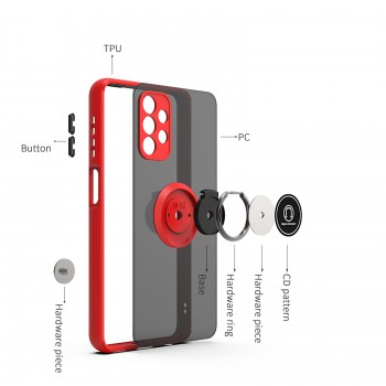 Coque Moxie R-Hold Samsung Galaxy A52 avec ring holder + contour Rouge