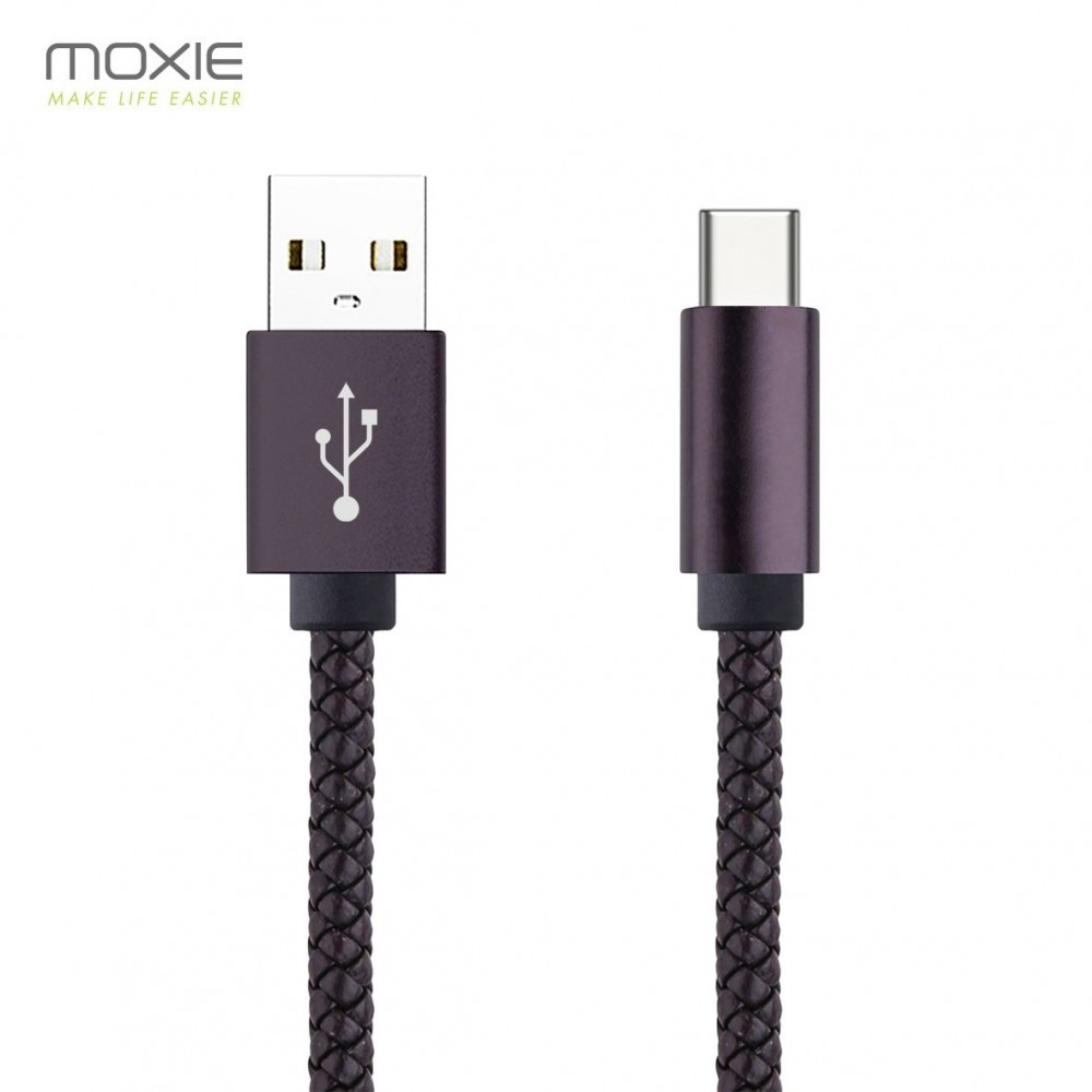 Cable Data Tressé 1 mètre Compatible USB Type-C - Noir