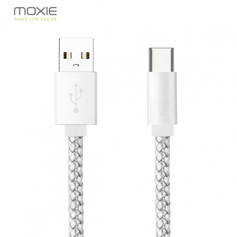 Cable Data Tressé 1 mètre Compatible USB Type-C - Argent