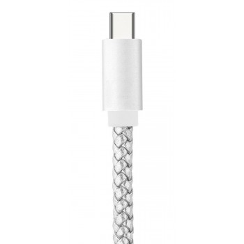 Cable Data Tressé 1 mètre Compatible USB Type-C - Argent