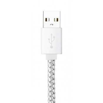 Cable Data Tressé 1 mètre Compatible USB Type-C - Argent