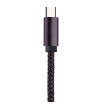 Cable Data Tressé 1 mètre Compatible USB Type-C - Noir