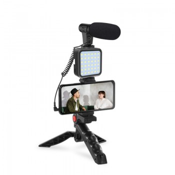 kit vidéo pour Smartphone comprenant 1 trepied ,1 micro jack et 1 lumière LED