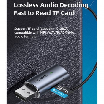 transmetteur audio Bluetooth Usams entrée Jack pour voiture SJ504
