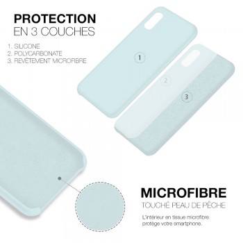 Moxie Coque iPhone 12/12 Pro [BeFluo] Coque Silicone Fine et Légère pour iPhone 12/12 Pro, Intérieur Microfibre, Coque Anti-chocs et Anti-rayures pour iPhone 12/12 Pro - Bleu glacier