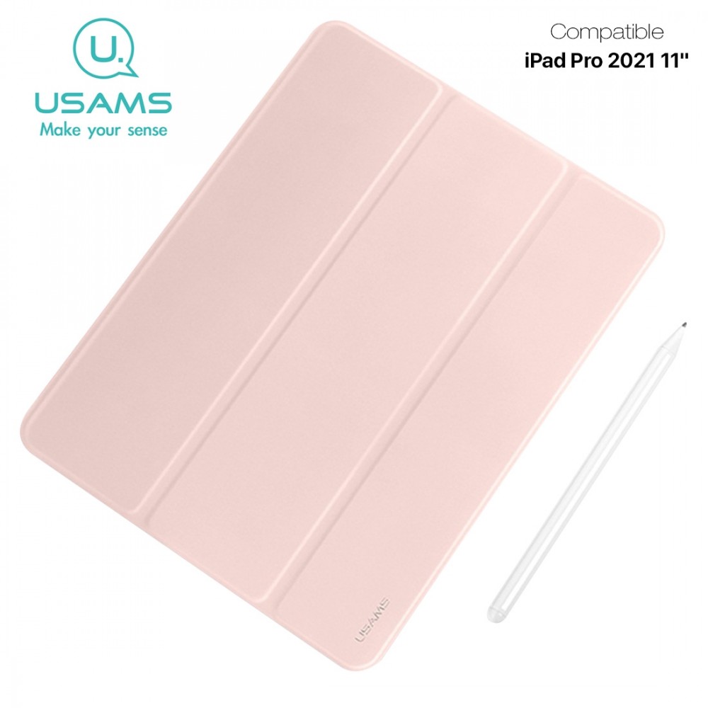 Etui à rabat Smart Cover USAMS BH749 iPad Pro 2021 11" - Rose