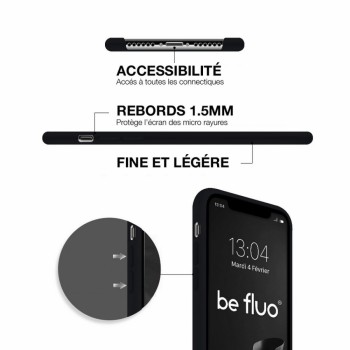 Moxie Coque iPhone 13 Pro [BeFluo] Coque Silicone Fine et Légère pour iPhone 13 Pro, Intérieur Microfibre, Coque Anti-chocs et Anti-rayures pour iPhone 13 Pro - Noir