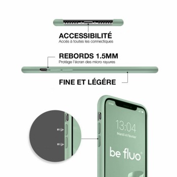Moxie Coque iPhone 13 Pro Max [BeFluo] Coque Silicone Fine et Légère pour iPhone 13 Pro Max, Intérieur Microfibre, Coque Anti-chocs et Anti-rayures pour iPhone 13 Pro Max - Menthe