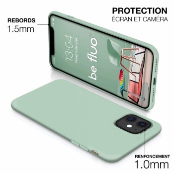 Moxie Coque iPhone 13 Pro Max [BeFluo] Coque Silicone Fine et Légère pour iPhone 13 Pro Max, Intérieur Microfibre, Coque Anti-chocs et Anti-rayures pour iPhone 13 Pro Max - Menthe