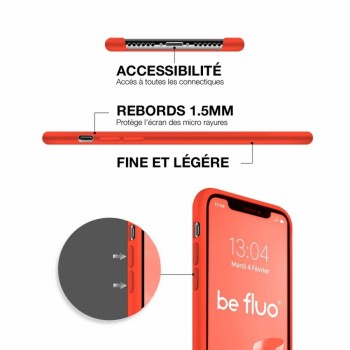 Moxie Coque iPhone 13 Pro Max [BeFluo] Coque Silicone Fine et Légère pour iPhone 13 Pro Max, Intérieur Microfibre, Coque Anti-chocs et Anti-rayures pour iPhone 13 Pro Max- Nectarine