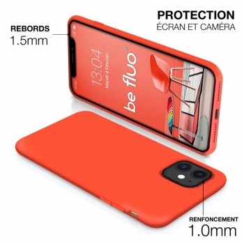 Moxie Coque iPhone 13 Pro Max [BeFluo] Coque Silicone Fine et Légère pour iPhone 13 Pro Max, Intérieur Microfibre, Coque Anti-chocs et Anti-rayures pour iPhone 13 Pro Max- Nectarine