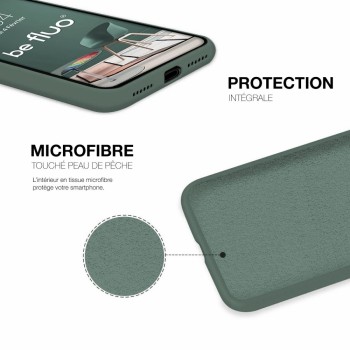 Moxie Coque iPhone 13 Mini [BeFluo] Coque Silicone Fine et Légère pour iPhone 13 Mini, Intérieur Microfibre, Coque Anti-chocs et Anti-rayures pour iPhone 13 Mini- Pin vert