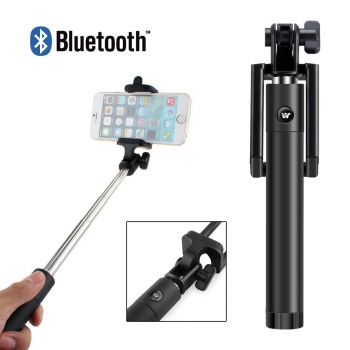 Mini Perche téléscopique Selfie Moxie Noir avec bouton Bluetooth