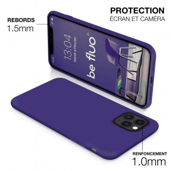Moxie Coque iPhone 13 [BeFluo] Coque Silicone Fine et Légère pour iPhone 13, Intérieur Microfibre, Coque Anti-chocs et Anti-rayures pour iPhone 13 - Violet