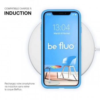 Moxie Coque iPhone 13 Mini [BeFluo] Coque Silicone Fine et Légère pour iPhone 13 Mini, Intérieur Microfibre, Coque Anti-chocs et Anti-rayures pour iPhone 13 Mini - Bleu clair