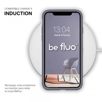Moxie Coque iPhone 13 Mini [BeFluo] Coque Silicone Fine et Légère pour iPhone 13 Mini, Intérieur Microfibre, Coque Anti-chocs et Anti-rayures pour iPhone 13 Mini - Gris Lavande