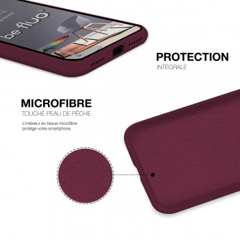 Moxie Coque iPhone 13 Mini [BeFluo] Coque Silicone Fine et Légère pour iPhone 13 Mini , Intérieur Microfibre, Coque Anti-chocs et Anti-rayures pour iPhone 13 Mini - Lie de vin